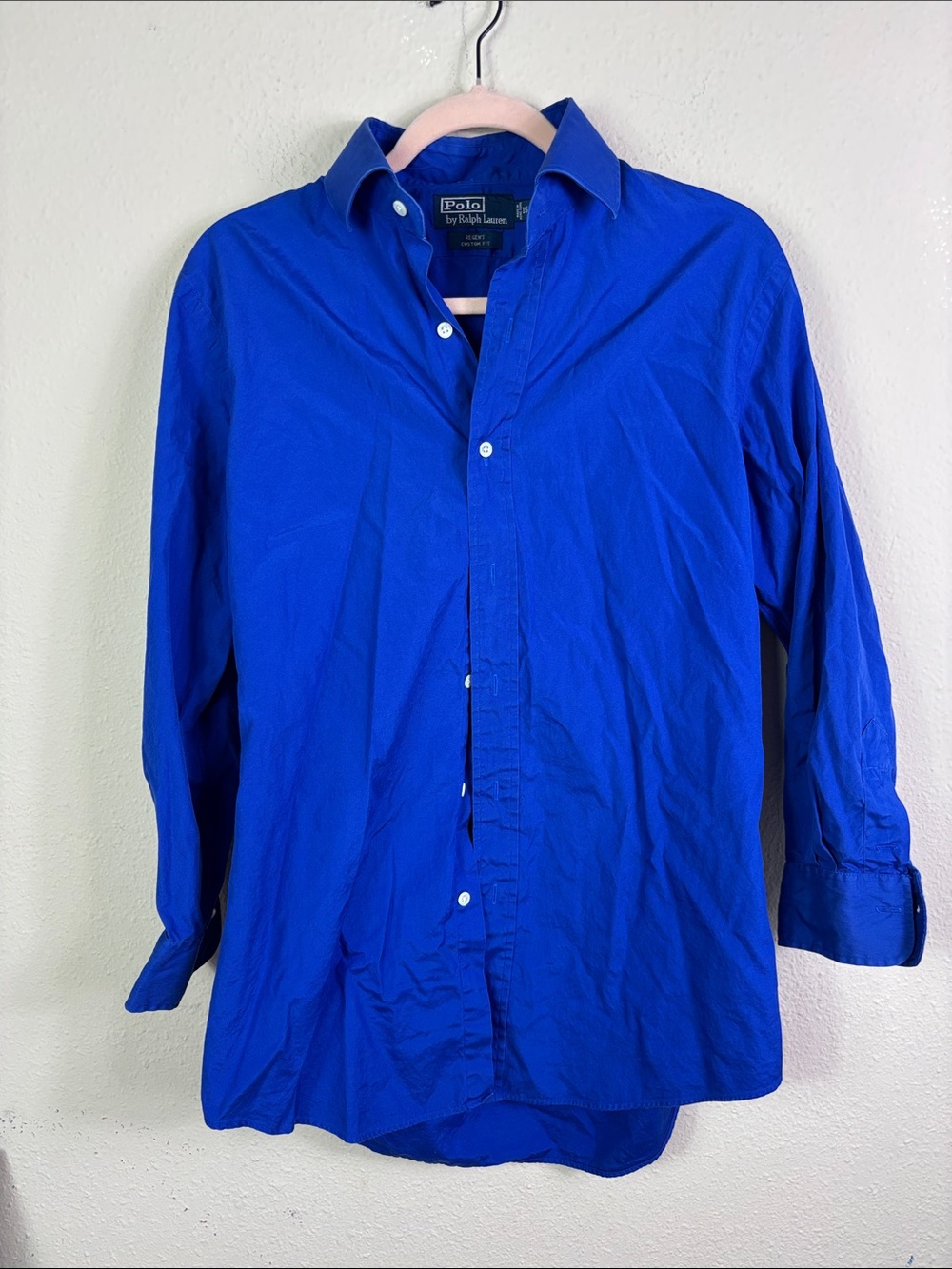 Polo Ralph Lauren Regent Custom Fit Royal Blue Long Sleeve Button Down Shirt M